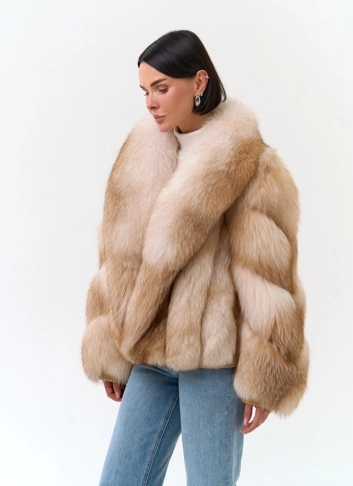 Шуба из меха лисы фото