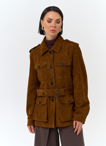 Куртка - сафари женская из натуральной замши