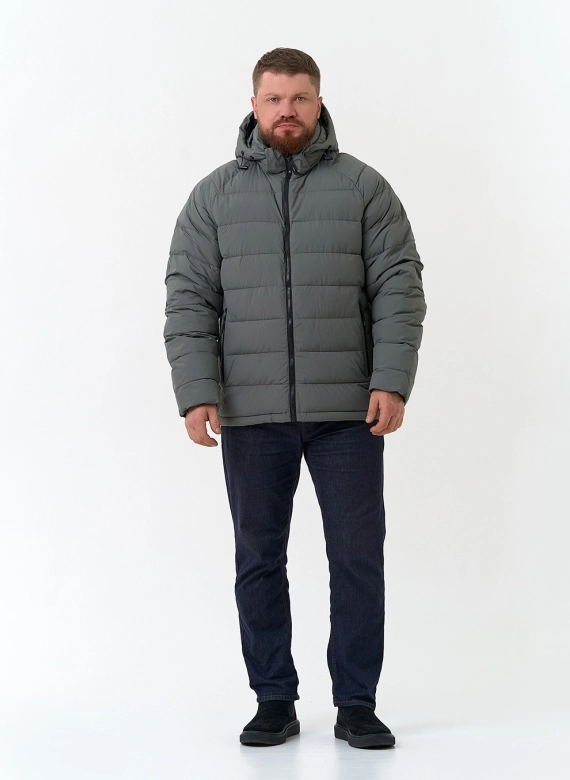 Мужской пуховик с капюшоном  фото