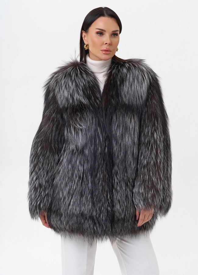 Куртка из чернобурой лисы модель № 29483 универмаг малина