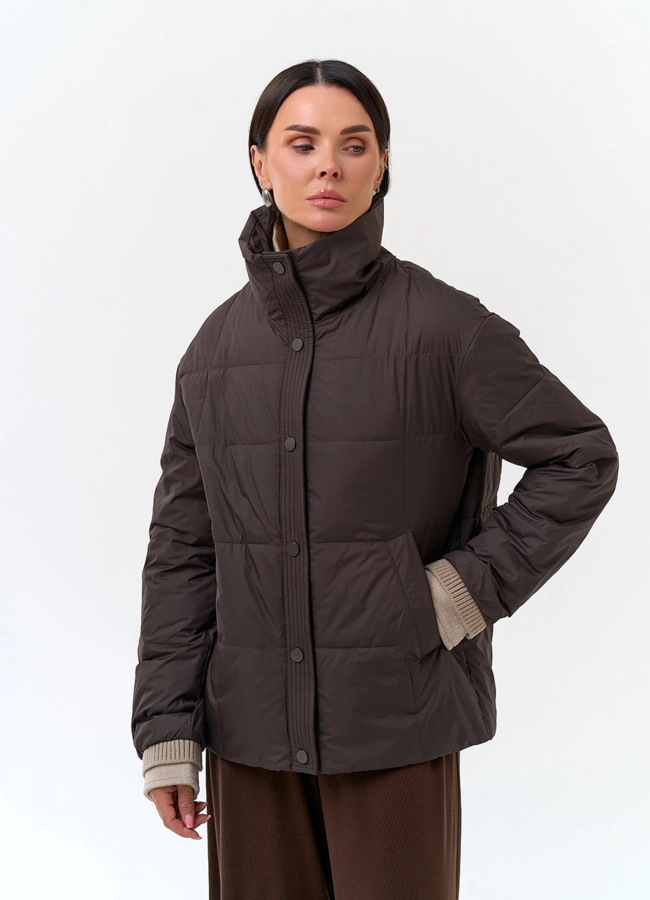 Женская куртка с воротником стойкой модель № 33787 универмаг малина