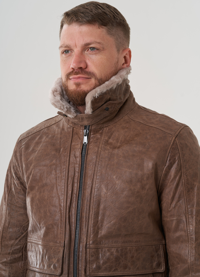 Куртка мужская из натуральной кожи  модель № 82310 универмаг малина