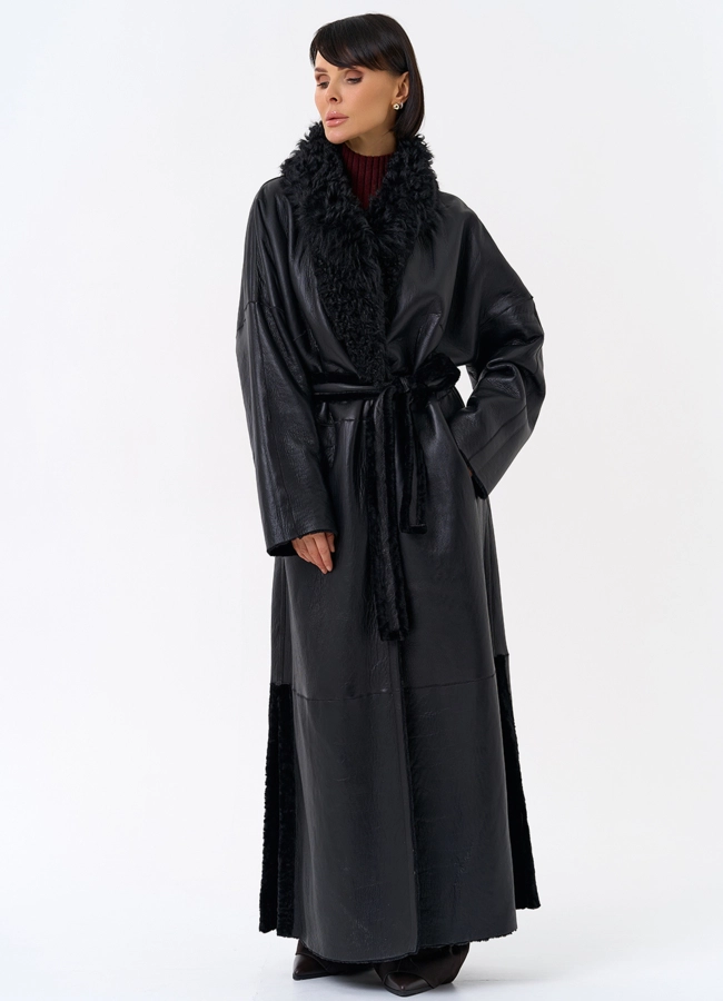 Женская натуральная дубленка с воротником шаль модель № 31852 универмаг малина