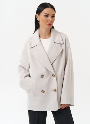 Укороченное двубортное пальто