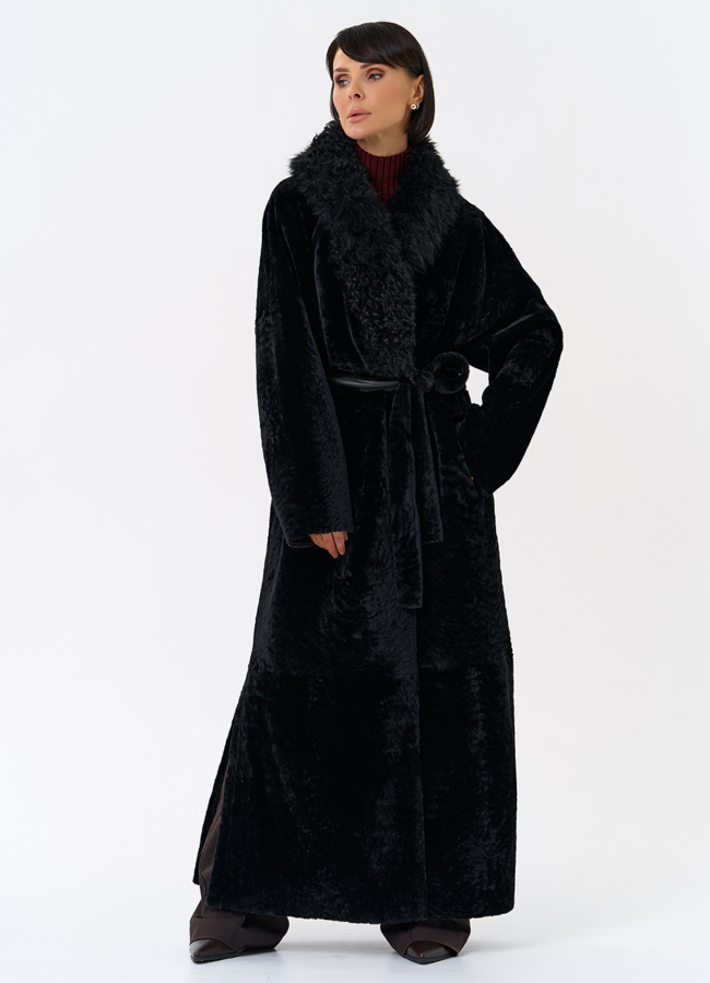 Женская натуральная дубленка с воротником шаль модель № 31852 универмаг малина