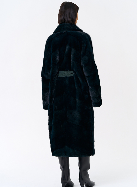 Зеленая шуба из норки