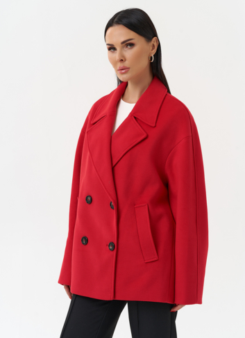 Укороченное двубортное пальто