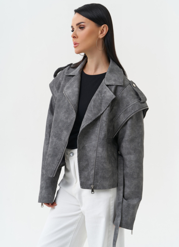 Куртка женская из эко кожи в стиле ретро