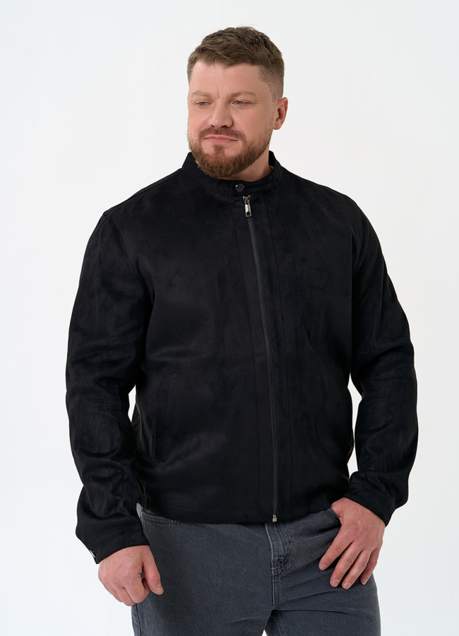 Мужская куртка из эко замши черного цвета модель № 30302 универмаг малина