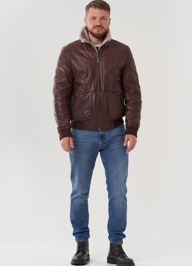 фото Мужская куртка из натуральной кожи  модель № 82312