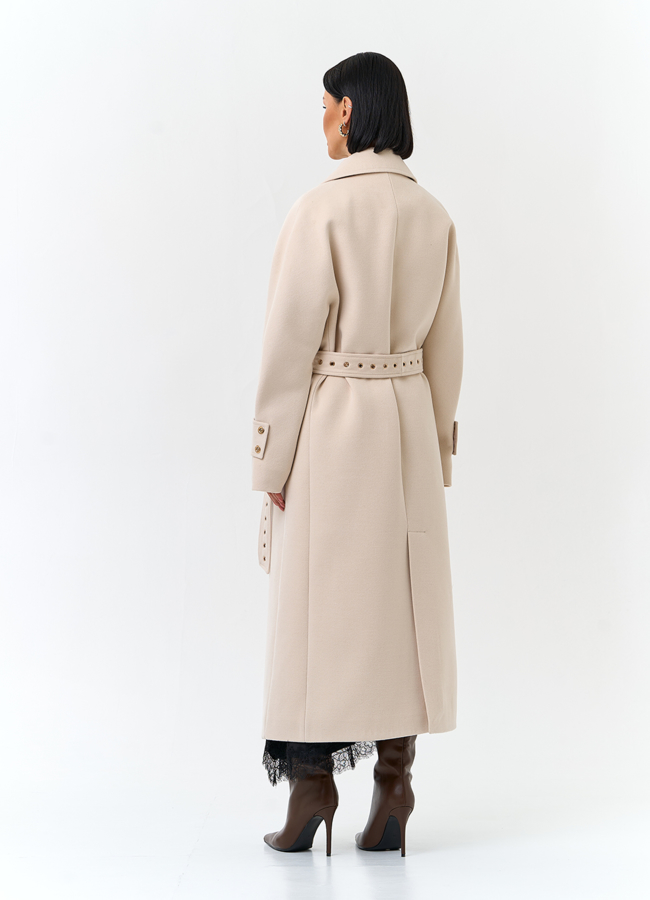 Женское пальто с акцентным поясом модель № 32807 в рассрочку